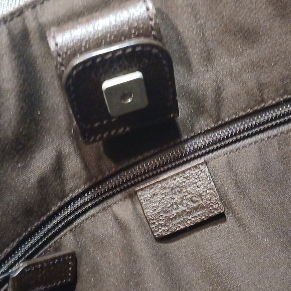 AUTHENTIC GUCCI WEB SHERRY LINE TOTE BAG GG CANVAS LEATHER - Picture 13 of 16